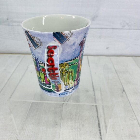 1981 The Postcard Factory I LOVE SEATTLE I LOVE SPACE NOODLE Graphic Mug Cup - Picture 4 of 12